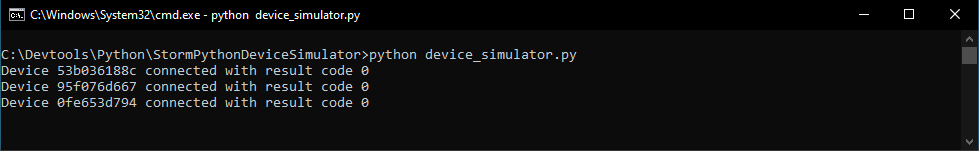 Start device simulator terminal image